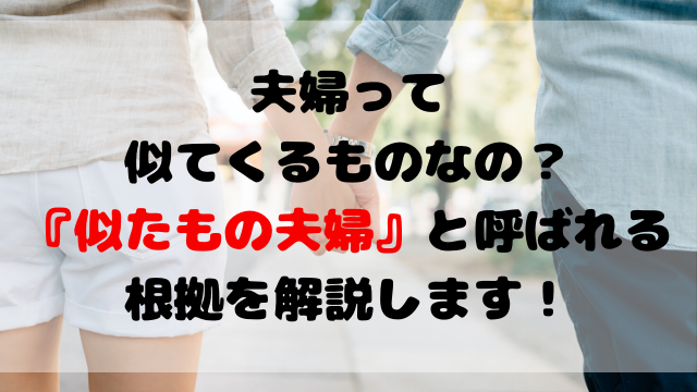 夫婦ってだんだん似てくるものなのか 似たもの夫婦 と呼ばれる根拠を解説します 聖一朗の やってブログ