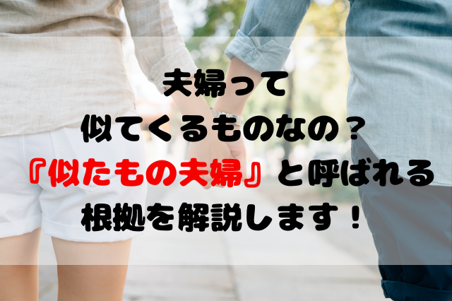 夫婦ってだんだん似てくるものなのか 似たもの夫婦 と呼ばれる根拠を解説します 聖一朗の やってブログ